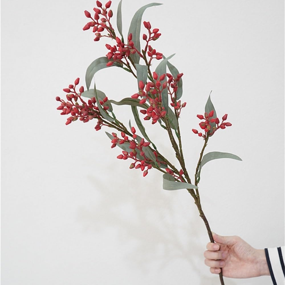 HUFFA Artificial Eucalyptus Flower Arrangement Blue