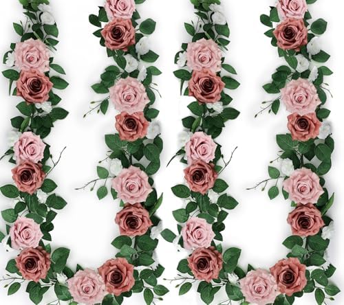 Pack of 2 Dusty Pink Artificial Rose Garlands 59 FT