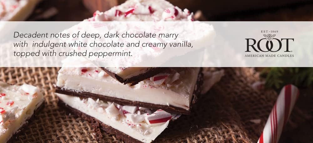 Root Candles Peppermint Bark Scented Candle in Travel Tin