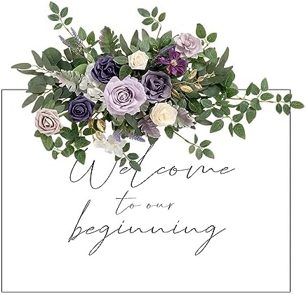 Lings Moment Lilac Purple Gold Artificial Flower Swag