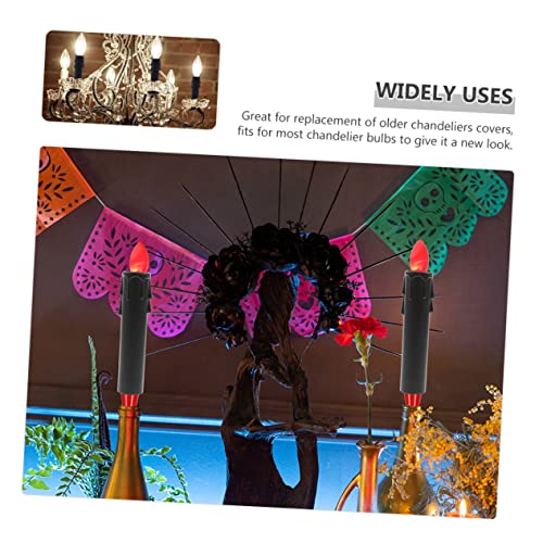 NUOBESTY 24pcs Teardrop Candle Tube Covers for Chandeliers and Candelabras