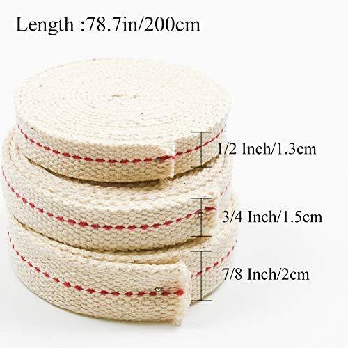 3 Rolls 195 Foot Cotton Flat Oil Lamp Wicks