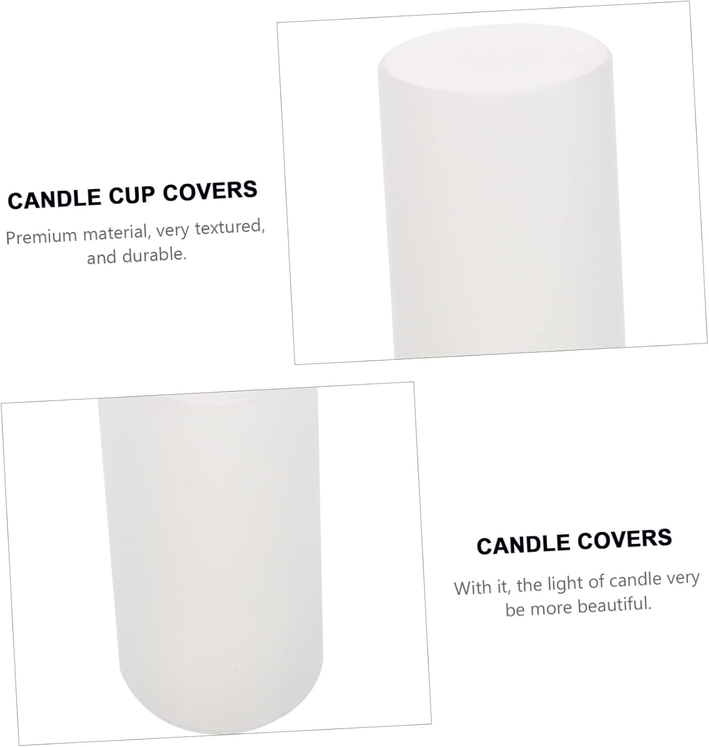 6pcs White Cylindrical Candle Protection Covers for Electric Candles