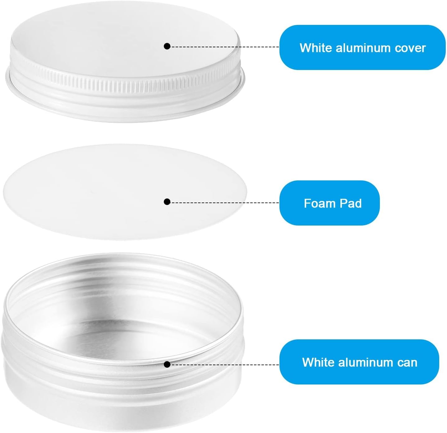 Patelai 72 Pcs 2 oz Aluminum Travel Tins with Screw Lid and Labels