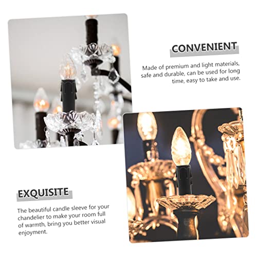 24pcs Tall Candle Socket Covers for Chandeliers Drip Candle Sleeves