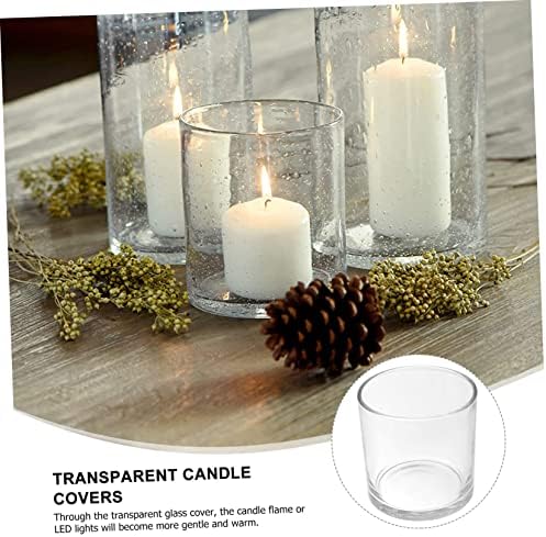 Clear Glass Candle Cover Windproof Dome for Votive Candles