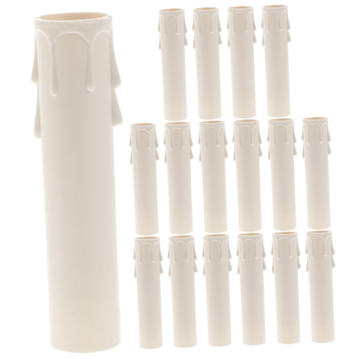 Alipis 20pcs Chandelier Socket Wax Drop Effect Plastic Tubes for Candelabras