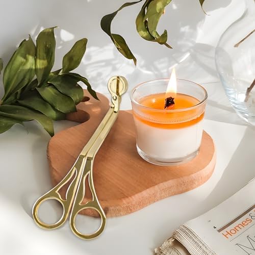 Gold Candle Wick Trimmer with Scissor Head