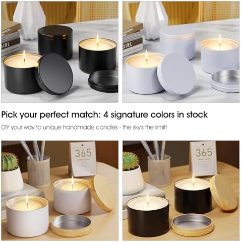 Happyhube 24-Piece Tinplate Candle Tins with Lids
