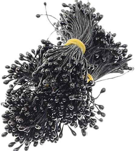 4 Bouquets 55mm Pearlescent Black Artificial Flower Stamen