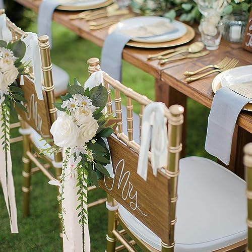 Senseya Wedding Aisle Decorations Set of 8 Chair Back Flowers