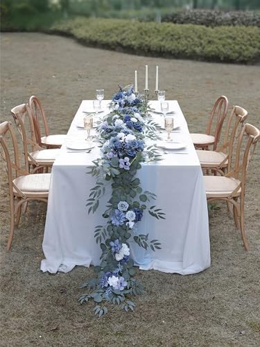 MISSPIN 9FT Eucalyptus Willow Garland with Artificial Flowers