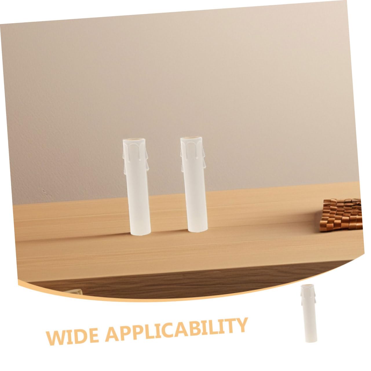 Ciieeo 30pcs White Plastic Candle Sleeve Covers for Candelabra Drip Protection