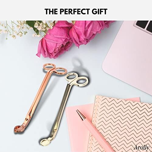 Arolly Sturdy Candle Wick Trimmer - Pack of 2 Premium Stainless Steel Wick Cutter