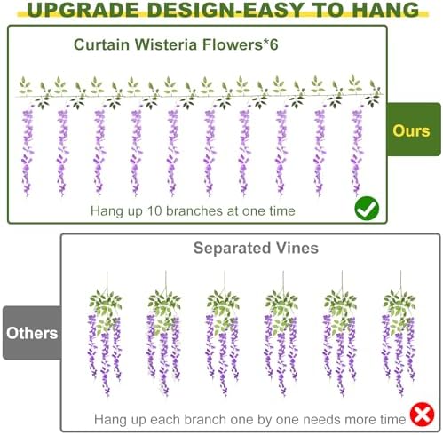 Alotiki Wisteria Artificial Flowers Garland 60ft