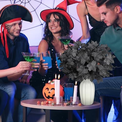 Mosoan 6 Pack Halloween Decorations Artificial Maple Leaf Stems