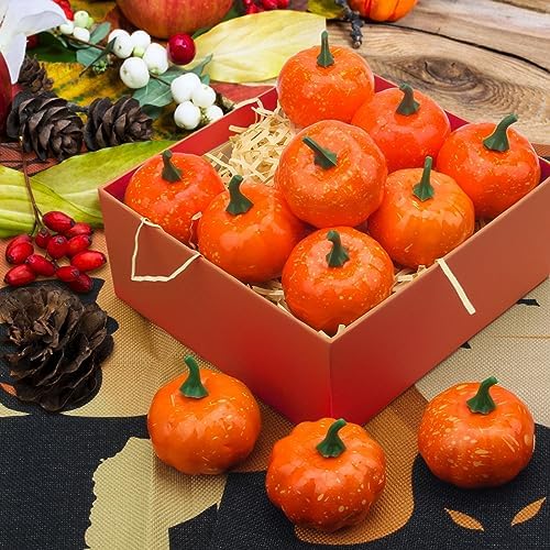 Coolrunner 12 Pack Realistic Artificial Fall Pumpkins - Orange
