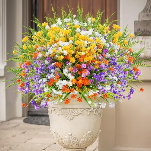 Uieke 24PCS Artificial Flowers for Outdoor Garden Decor