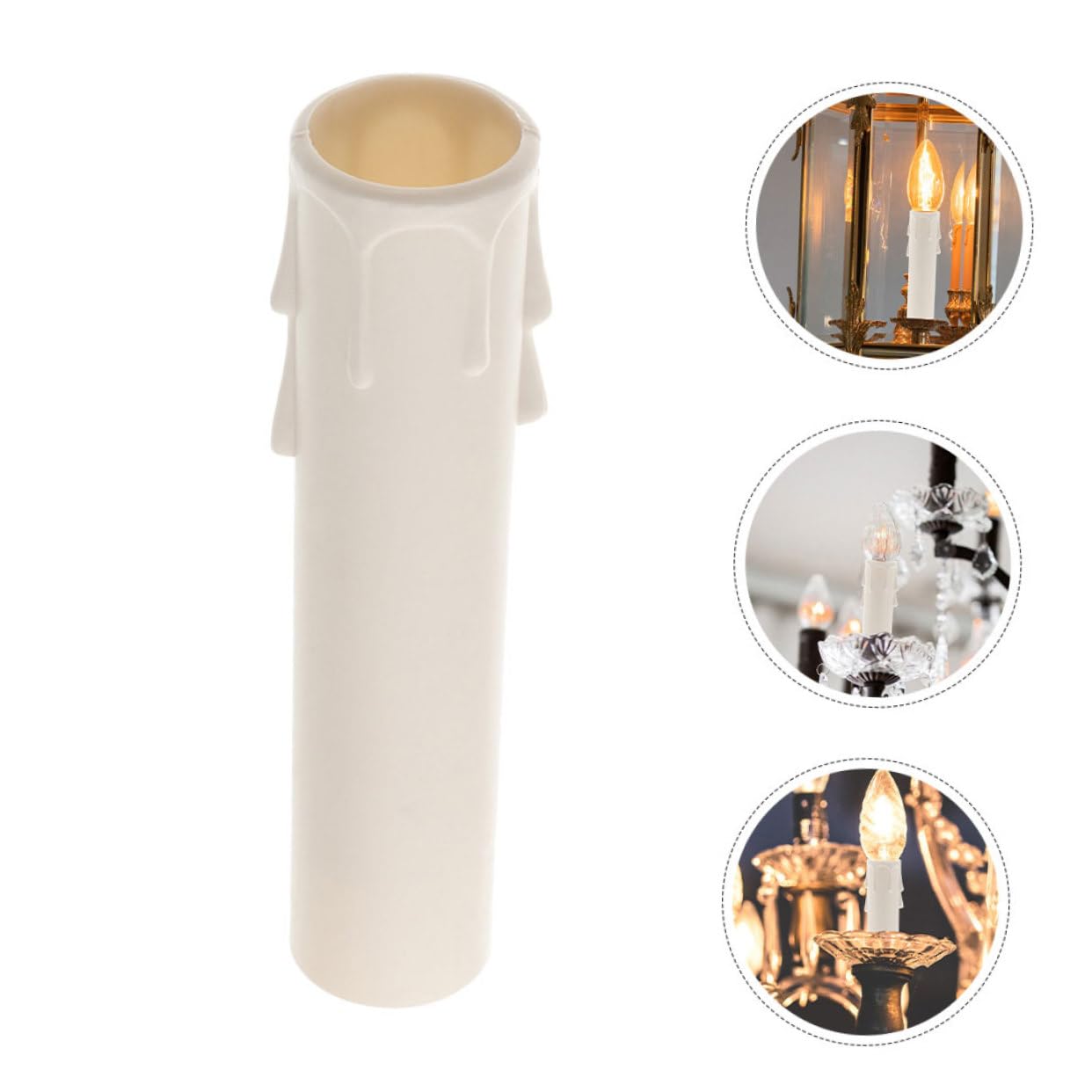15pcs Elegant White Candle Sleeves for Chandeliers and Tall Candle Holders