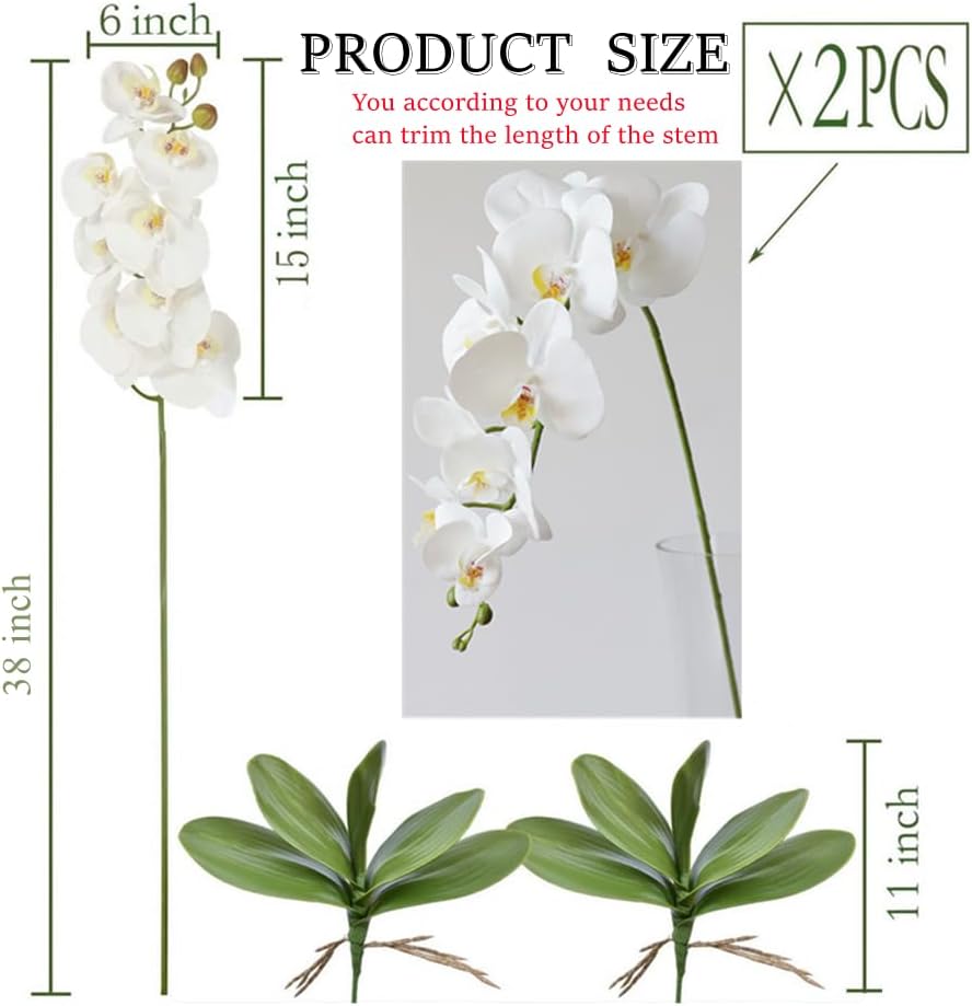 NatureMan Artificial Orchid Stems with Real Touch Petals