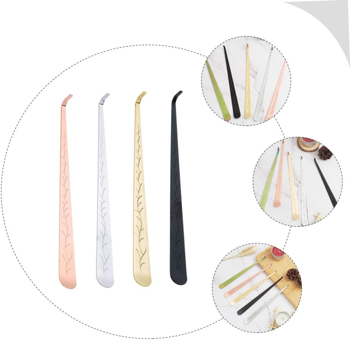 PRETYZOOM 4-Piece Candle Wick Tools Set Hook Trimmer Extinguisher