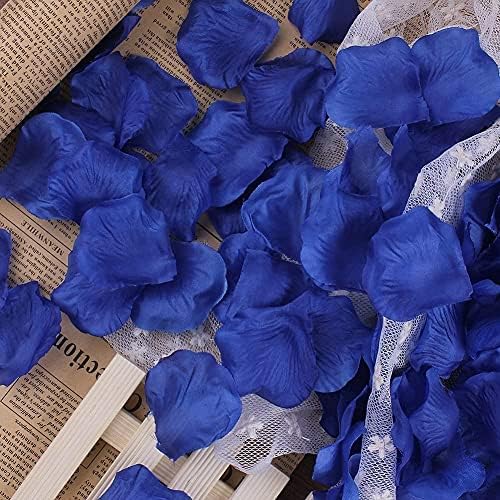 900pcs White Navy Blue Gold Artificial Silk Rose Petals for Wedding Events