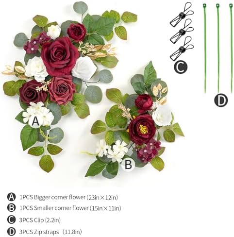 WEIERYUE Pack of 2 Artificial Flowers Decorations