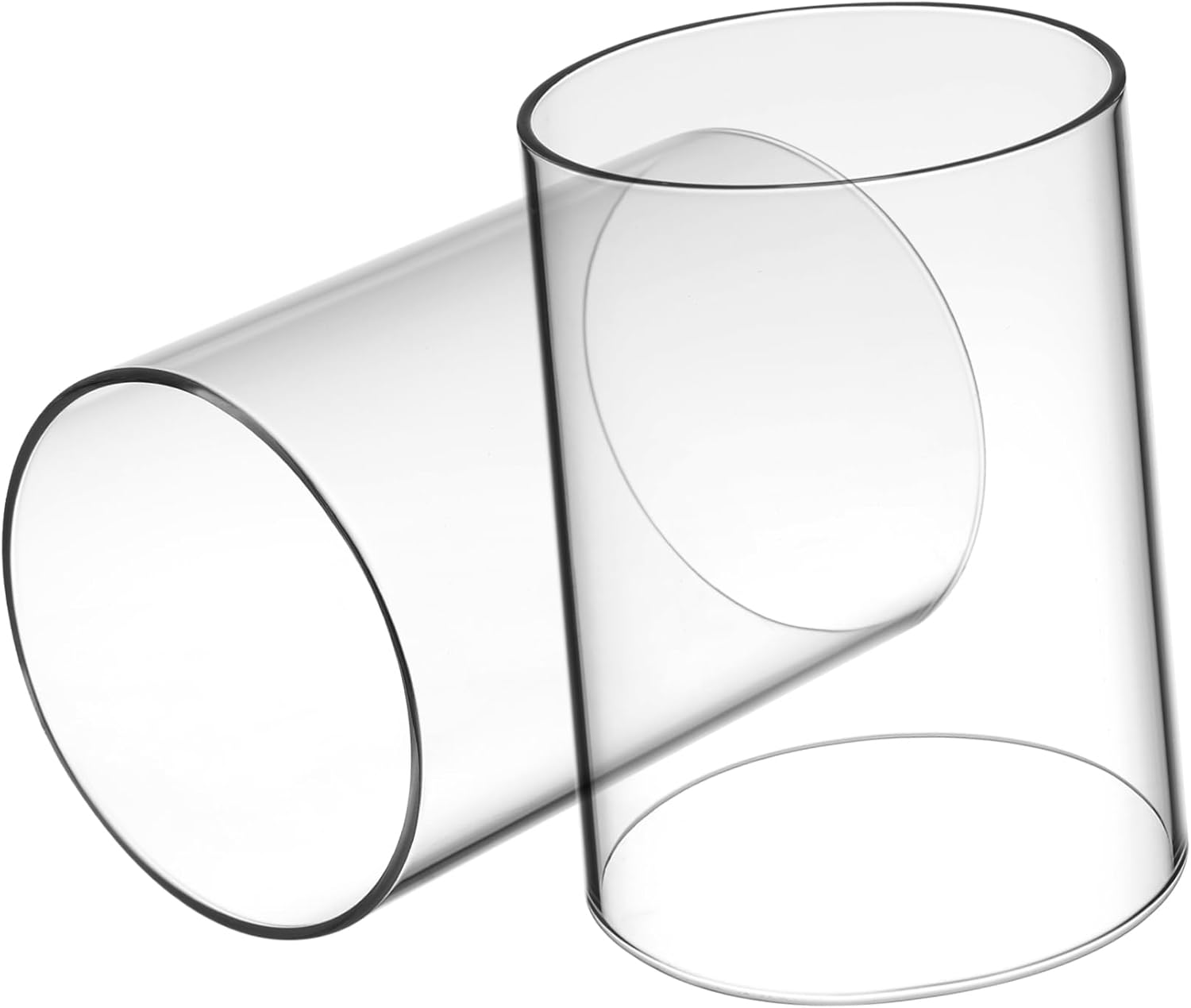 2pcs Glass Candle Covers for Taper Candles with Open Ends Nautical Holder