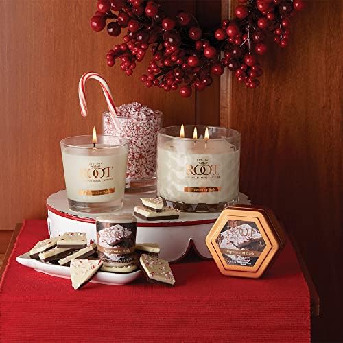 Root Candles Peppermint Bark Scented Candle in Travel Tin