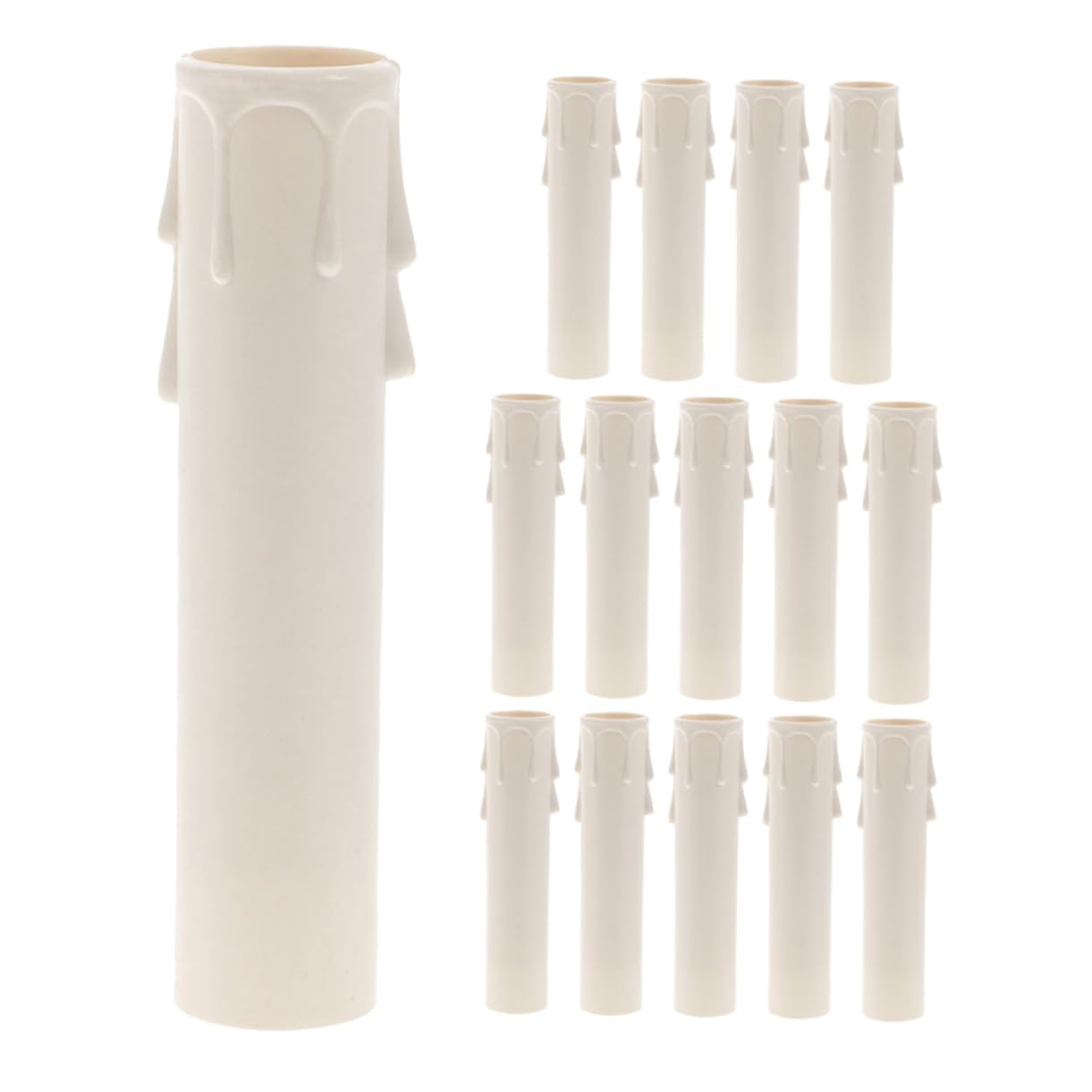 VOSAREA 15pcs Plastic Candle Sleeve Covers for Chandeliers