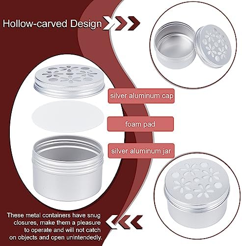 PH PandaHall 12pcs Aluminum Tins with Hollow Lids