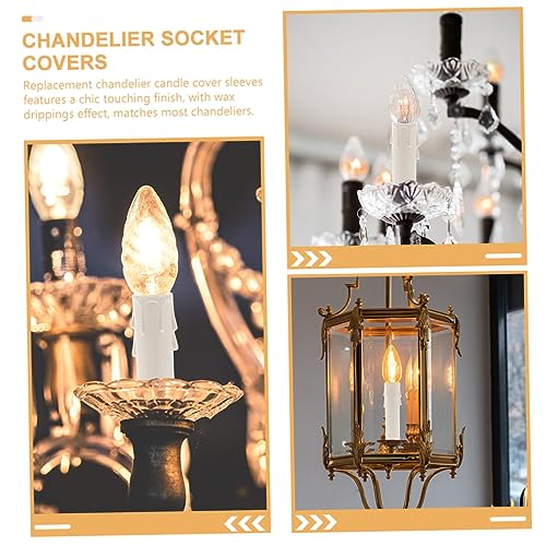 STOBAZA 20pcs Chandelier Light Covers Plastic Candle Sleeves Socket Cover