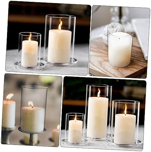 VALICLUD Clear Glass Candle Holder Sleeve for Home Decor