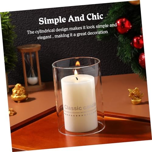 2pcs Glass Candle Covers for Taper Candles with Open Ends Nautical Holder