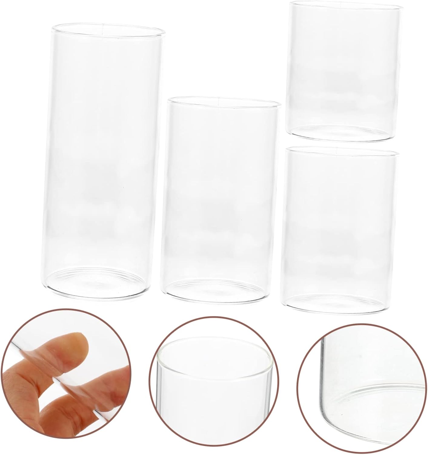 Cabilock 4Pcs Glass Candle Shades Windproof Holders for Decorations