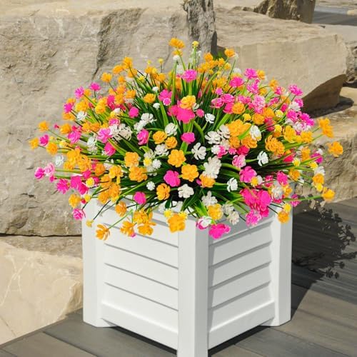 36 Pcs Artificial Flowers for Outdoor Decor