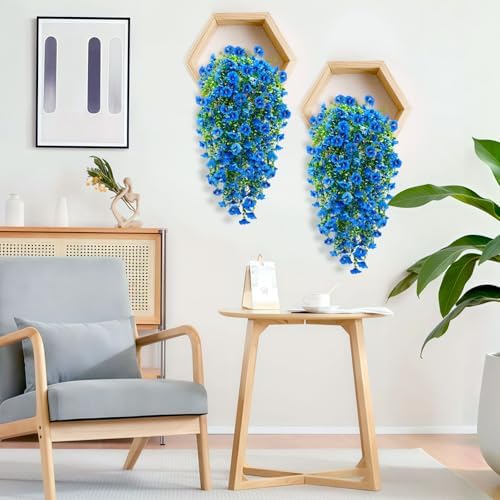 ICX 4PCS Artificial Hanging Morning Glory Flowers Blue