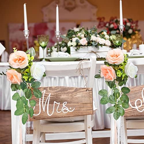 Giegxin 16 Pcs Wedding Aisle Decorations Pew Flowers with Ribbons