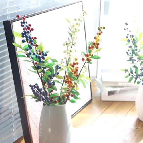 Valcatch Artificial Berries White Lifelike Faux Fruit