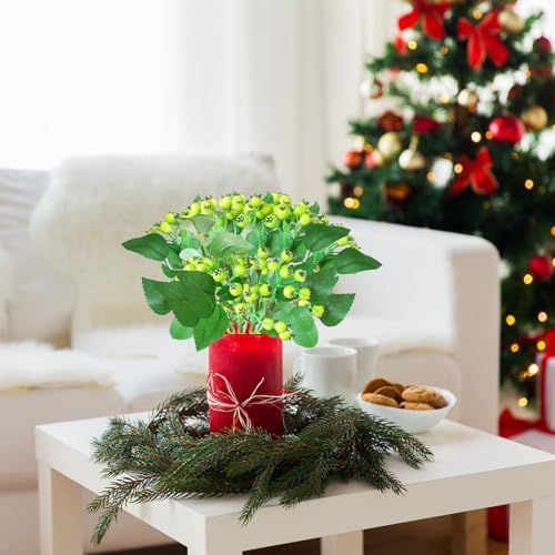 4 Pcs Artificial Red Berry Christmas Decor Stems