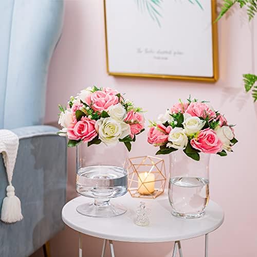 Pink White Flower Balls Centerpieces for Wedding Tables 2 Packs