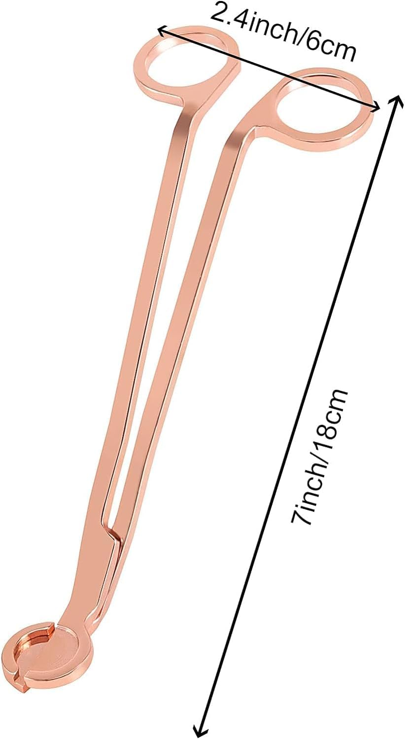 2pcs Rose Gold Candle Wick Trimmer with Stainless Steel Blades