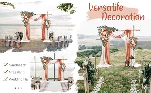 Wedding Arch Flowers with Drapes Kit - 4 Pack