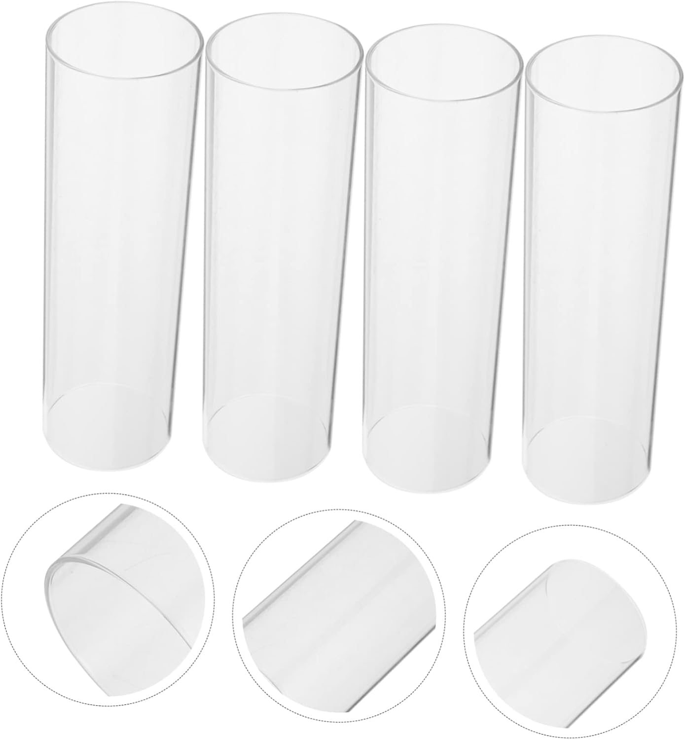 VINTORKY 4pcs Glass Candle Cups Cover Decorative Tube Shades