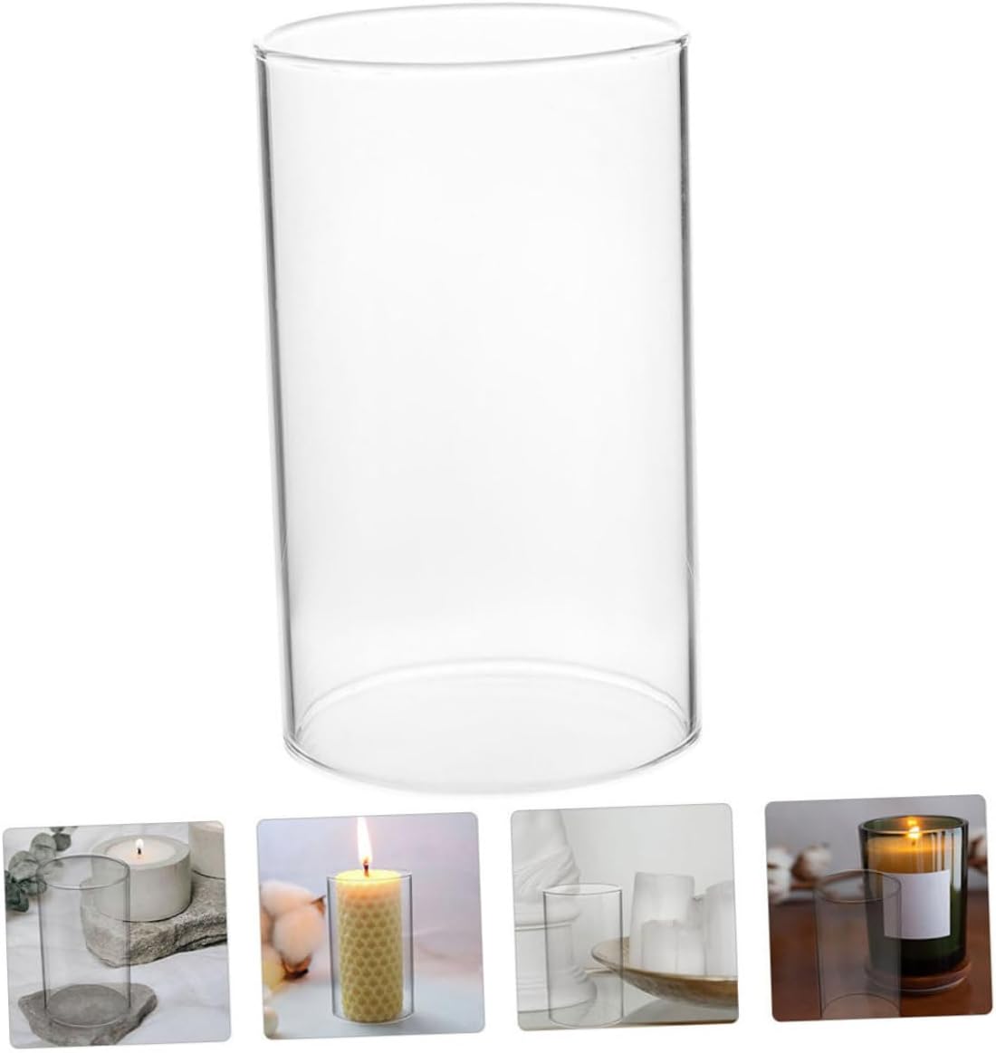 Ciieeo Glass Candle Holder Sleeve for Pillar Candles