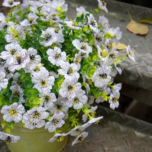 VDVST 10 Bundle Artificial White Flowers Set
