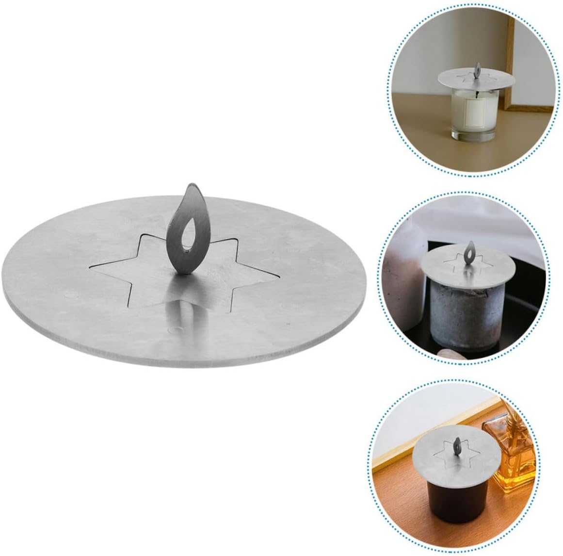 Stainless Steel Candle Jar Lid Shade Sleeves with Star Design