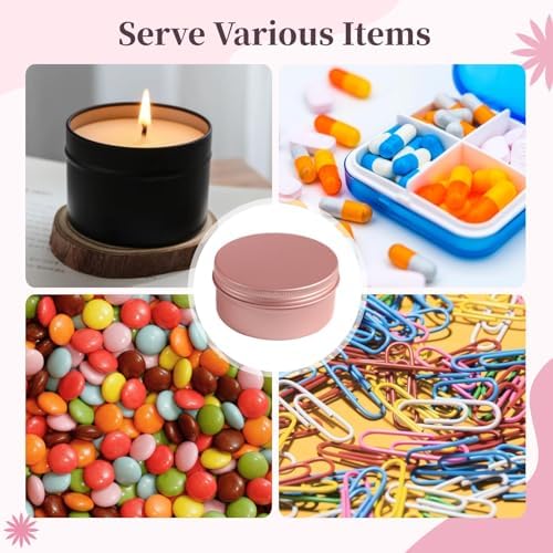 OMISTAR 18 Pcs Screw Top Metal Tins for Candles and Storage