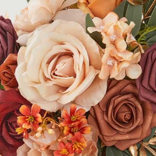 Tings Time Burnt Orange Wedding Arch Flowers Set of 2