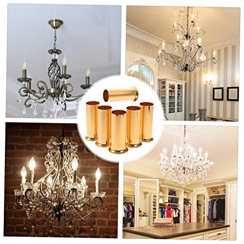 6Pcs Golden Candle Covers for Chandelier Light Fixtures